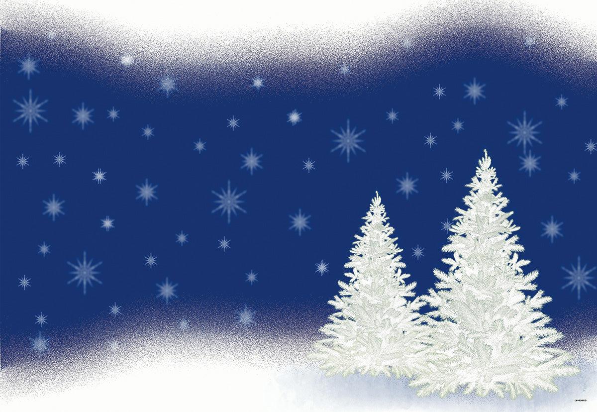 Blue Christmas White Christmas Tree Photo Backdrop