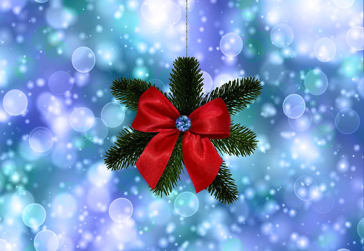Christmas Butterfly Blue Polka Bokeh Backdrops