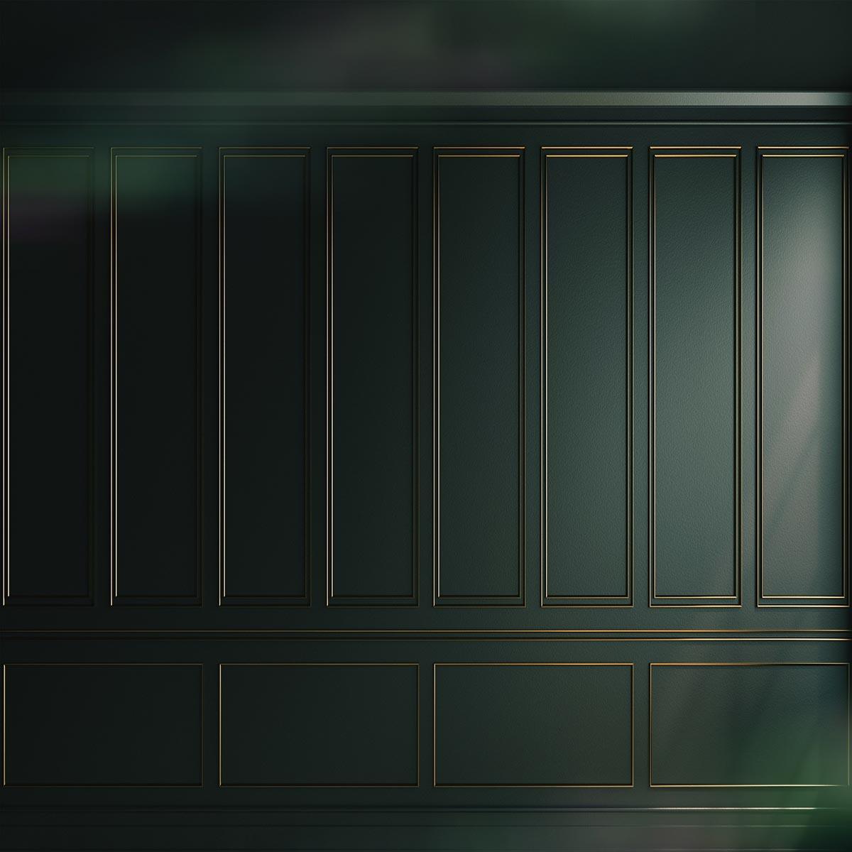 Dark Green Gold Rim Photography Backdrops for Wedding