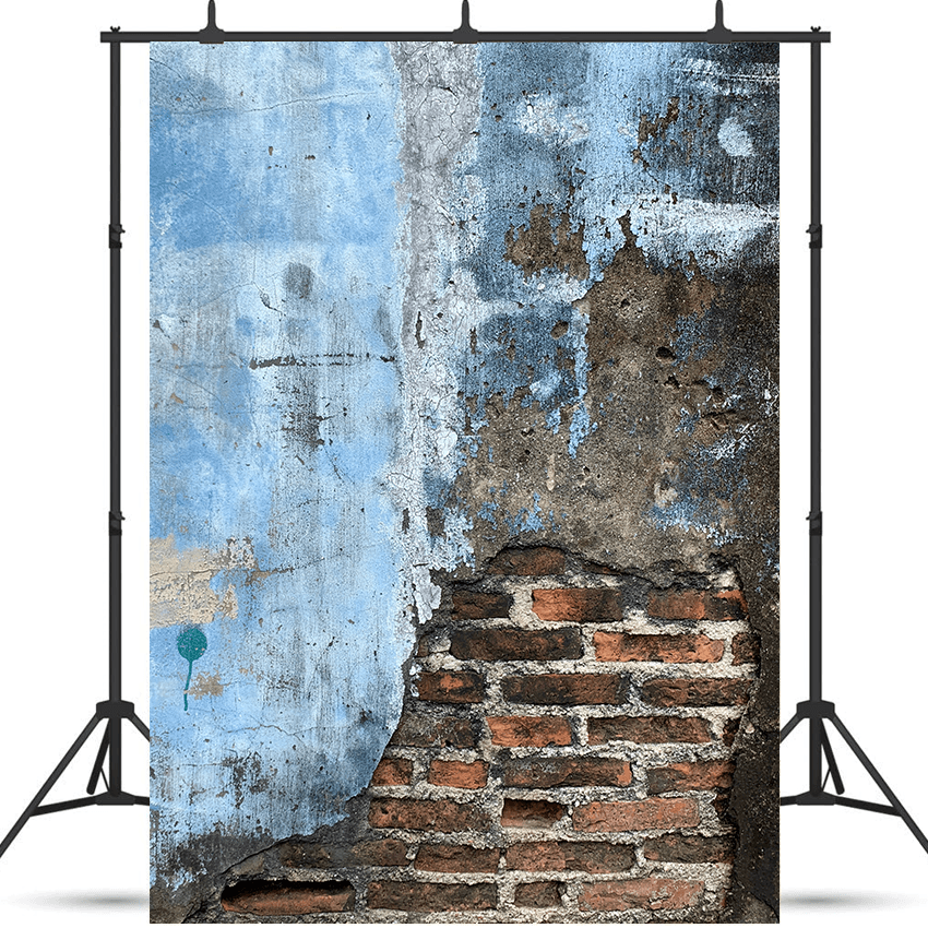 Vintage Blue Brick Wall Backdrop for Grunge Photography SBH0326