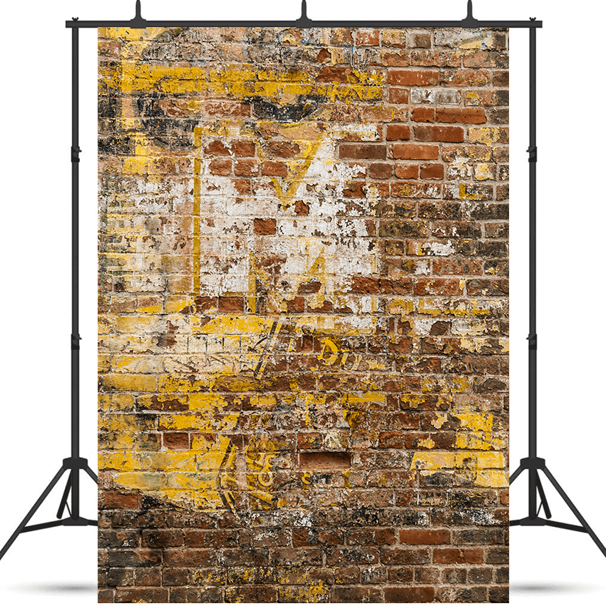 Faint Remnant Brick Wall Graffiti Photography Backdrop SBH0337