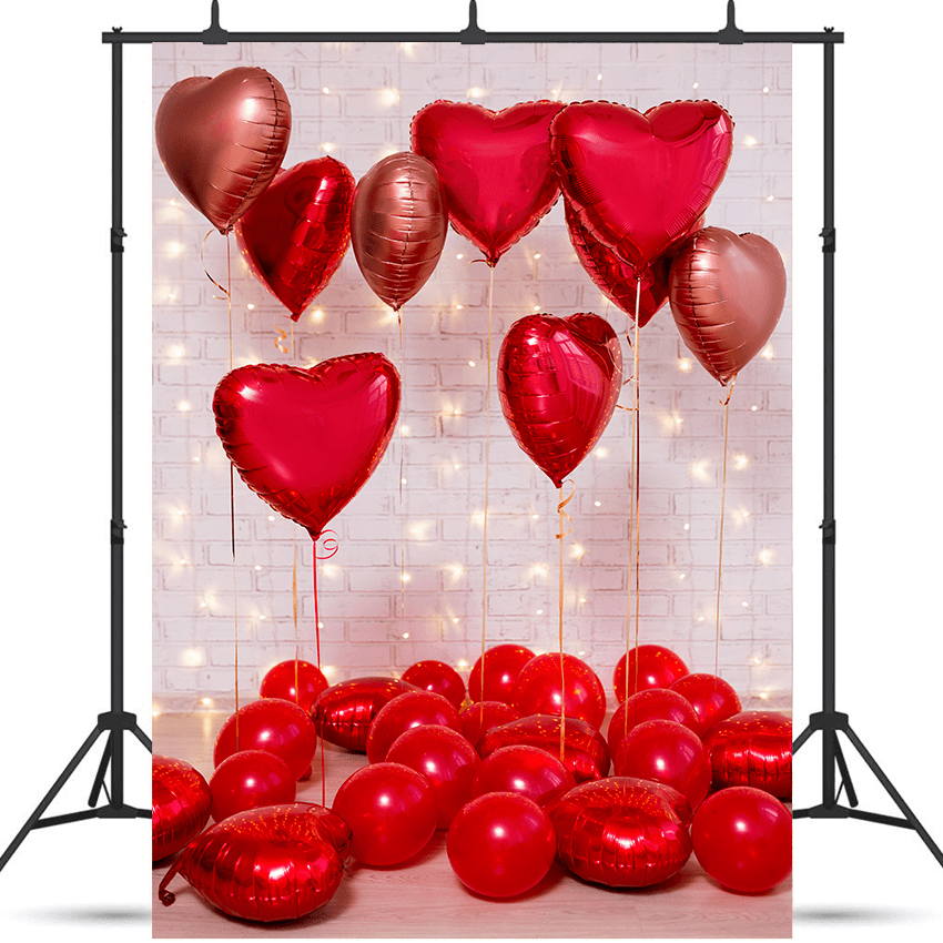 Valentine's Day Red Balloons Photography Backdrop SBH0363