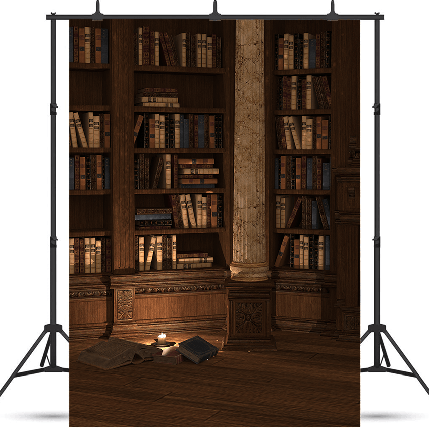 Historical Candlelit Library Backdrop for Photography SBH0401