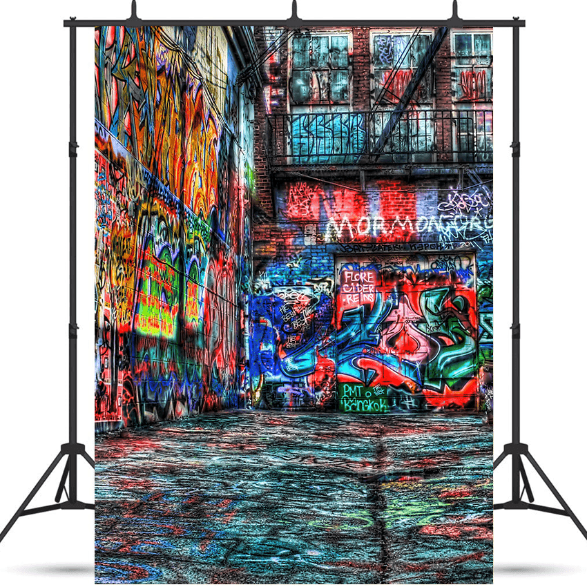 Microfiber Graffiti Wall Backdrop for Photoshoot SBH0452