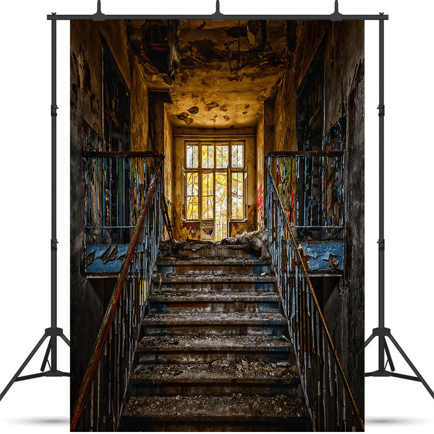 Graffiti Abandoned Staircase Backdrop Background SBH0487