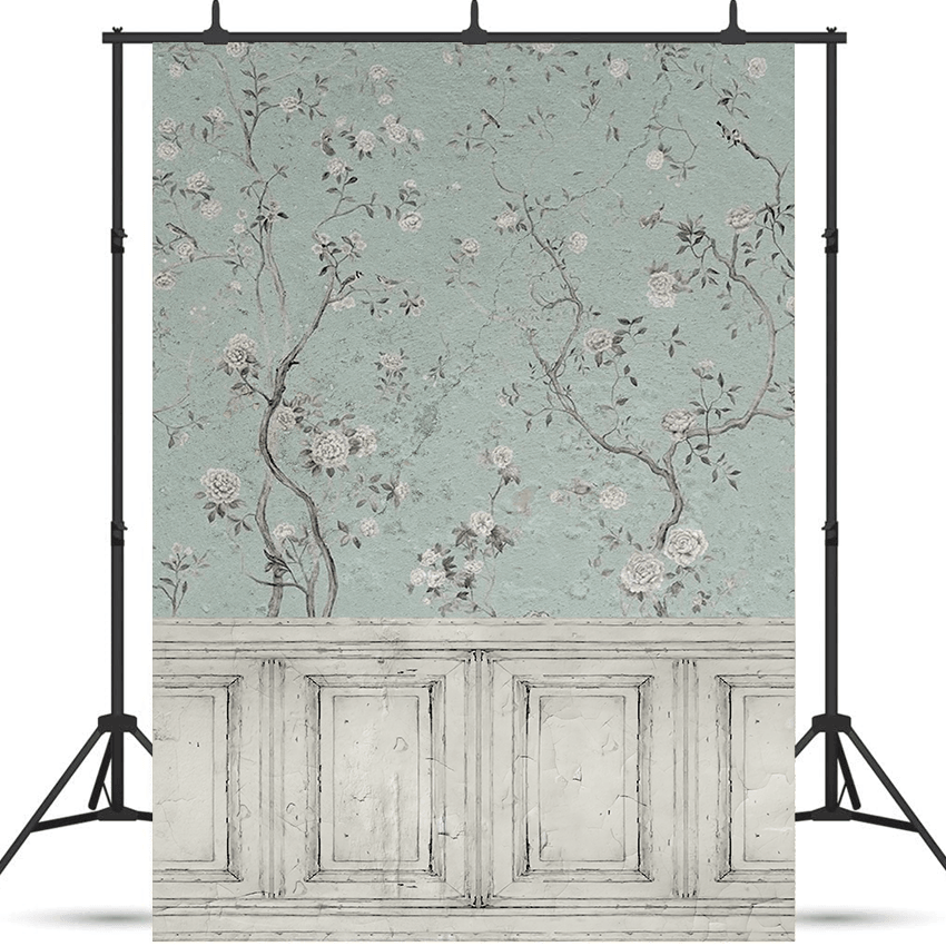 Blossom Blue Flower Fabric Backdrop for Photo SBH0499
