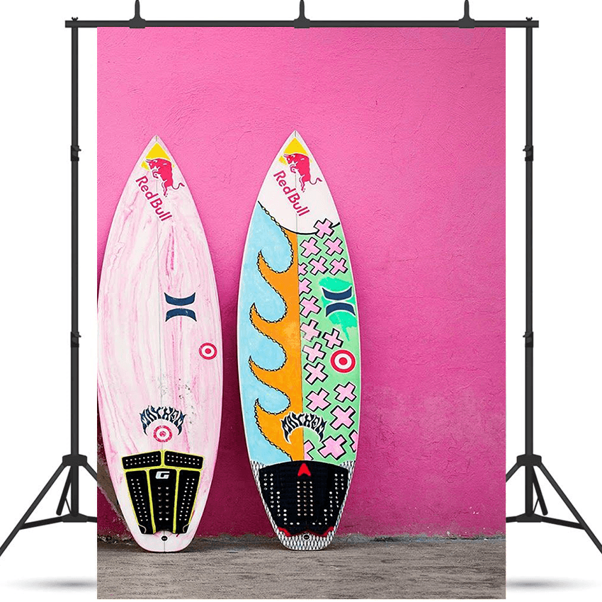 Pink Background Surfing Boards Backdrop SBH0534