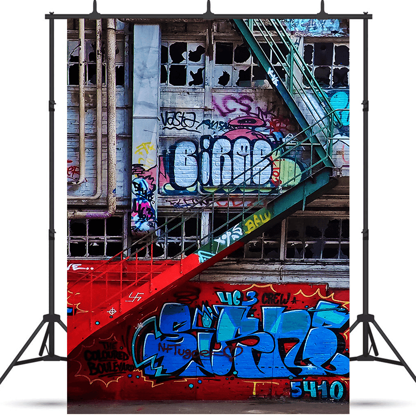 Staircase Graffiti Background Backdrop for Photo SBH0571