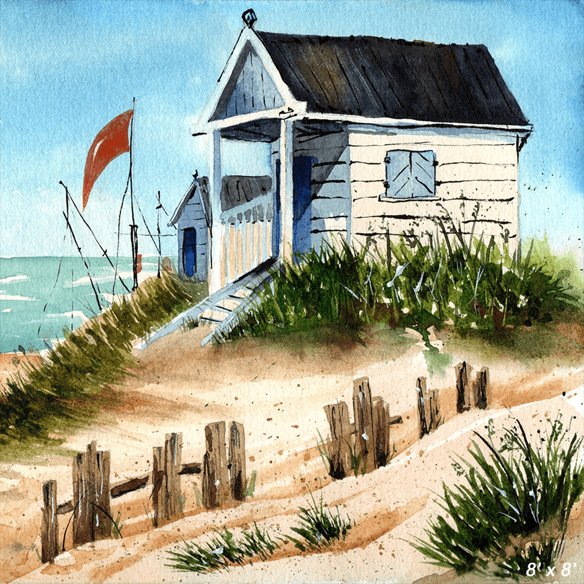 Small Bungalow On the Shore Backdrop for Photo SBH0582
