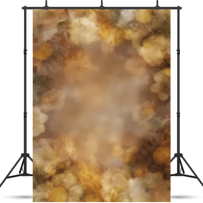 Fine Art Orange Warm Floral Background Backdrop SBH0596