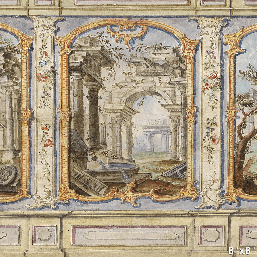 18th Century Chinoiserie Palazzo Interior Fabric Backdrop for Photo SBH0709