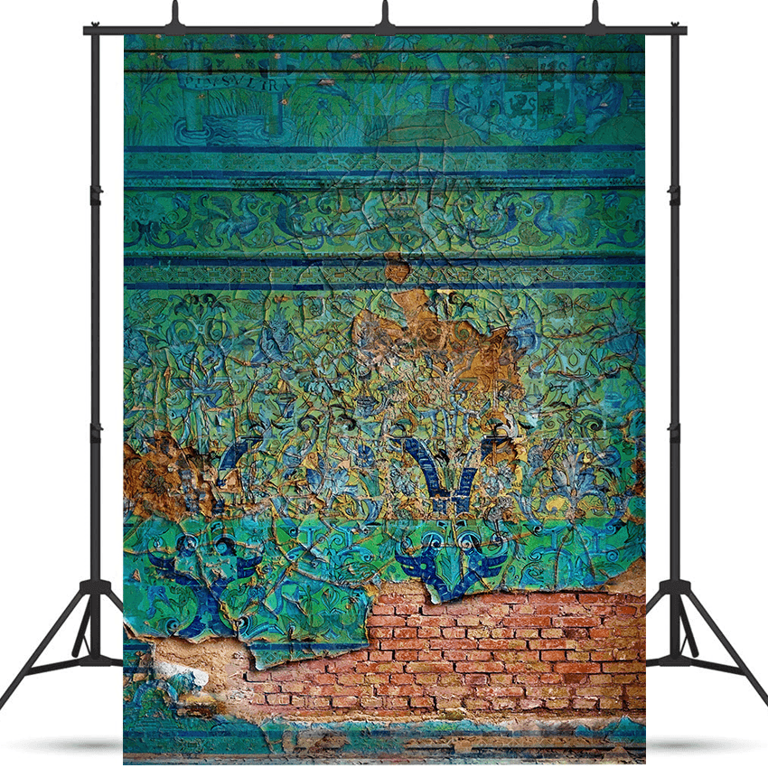 Old Vintage Green Brick Texture Backdrop for Photo SBH0719