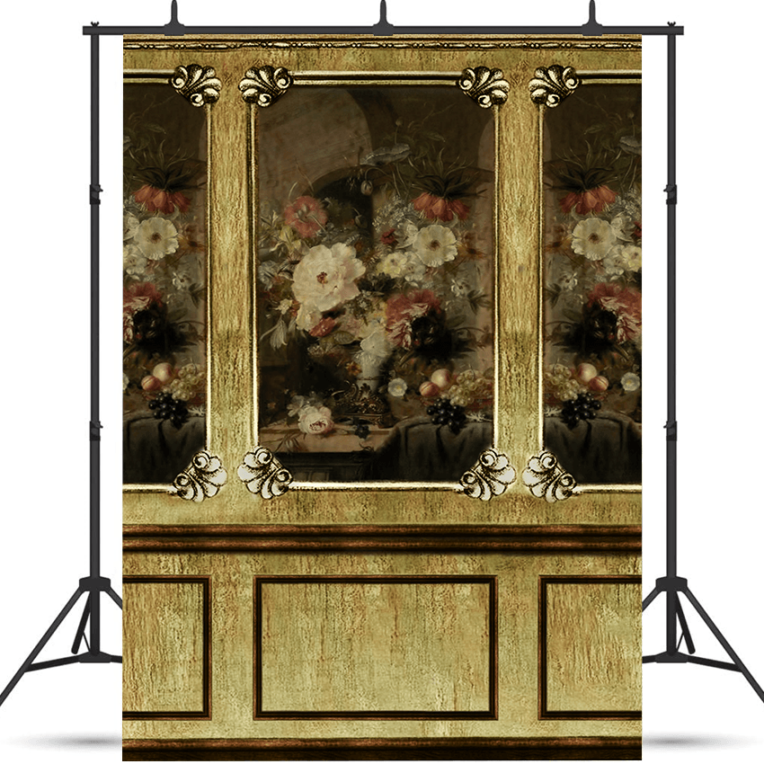 Classic Renaissance Floral Painting Wall Background SBH0743