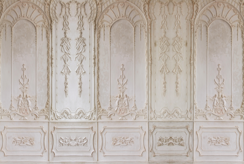 Beige Ornate Plaster Wall Backdrop for Photography SBH0758