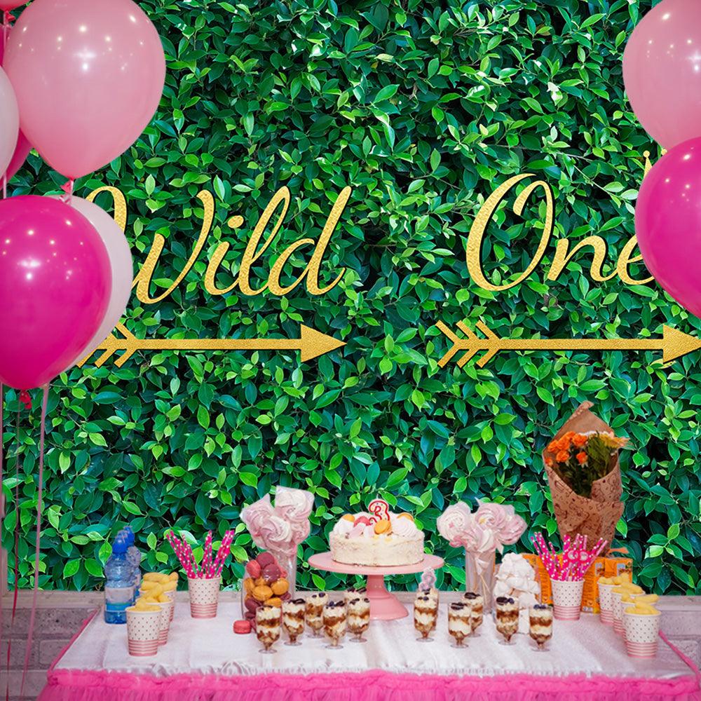 Fresh Green Wild One Photography Backdrop for 1st Birthday