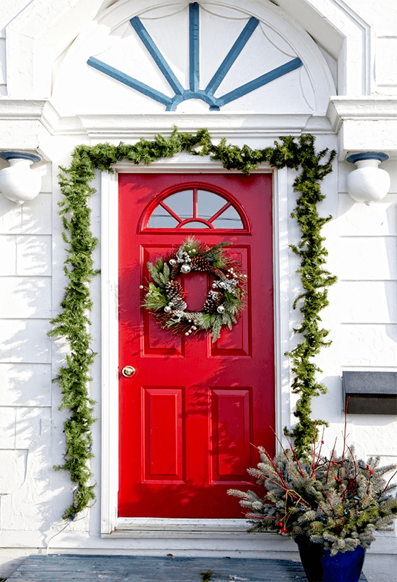 White Wall Red Door Festival Backdrop For Studio