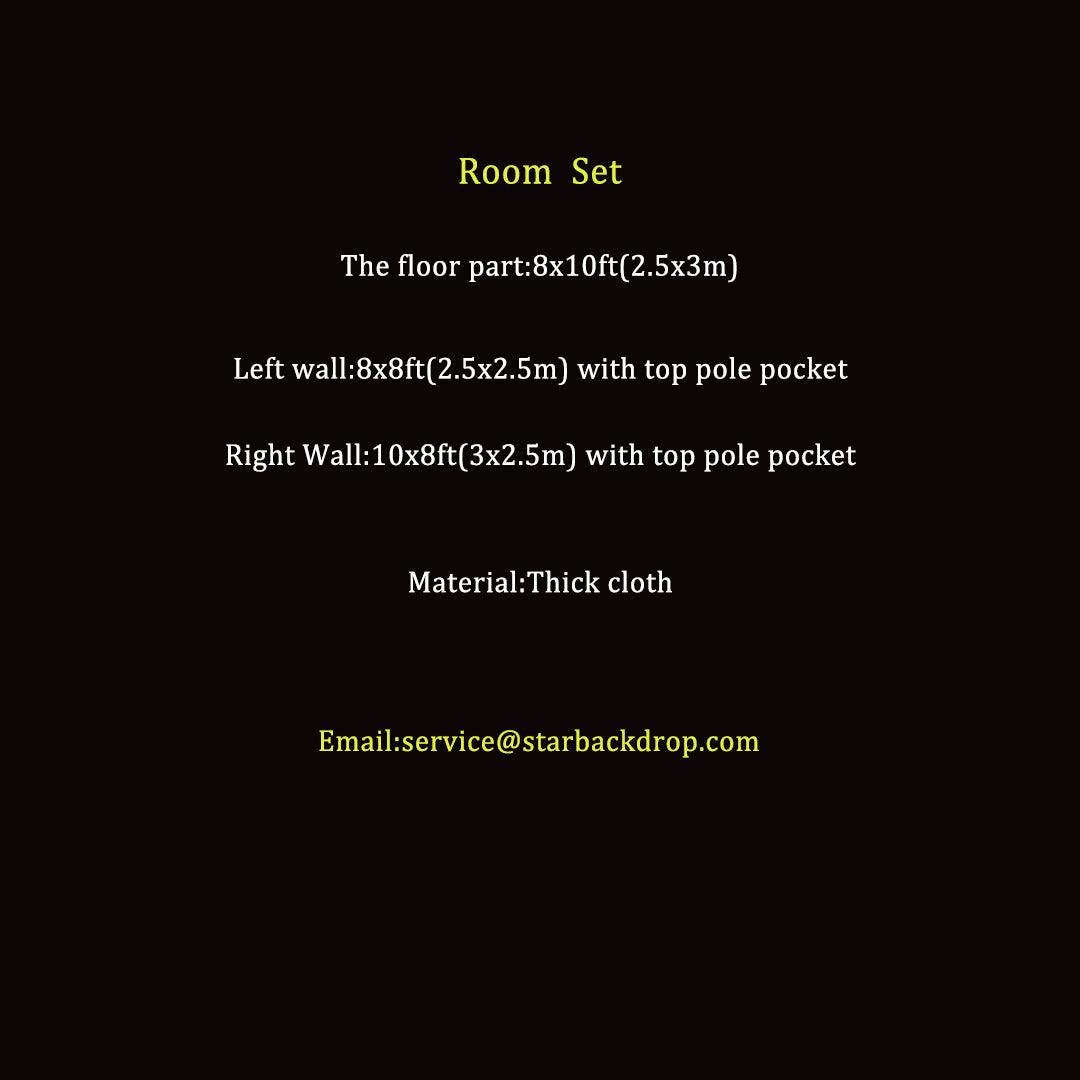 Dark Brown Wooden Christmas Winter Backdrops Room Set