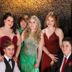 Bokeh Shiny Gold Polka Prom Backdrop for Photography