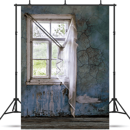 Grunge scene View On Broken Window Backdrop for Photography SBH0151