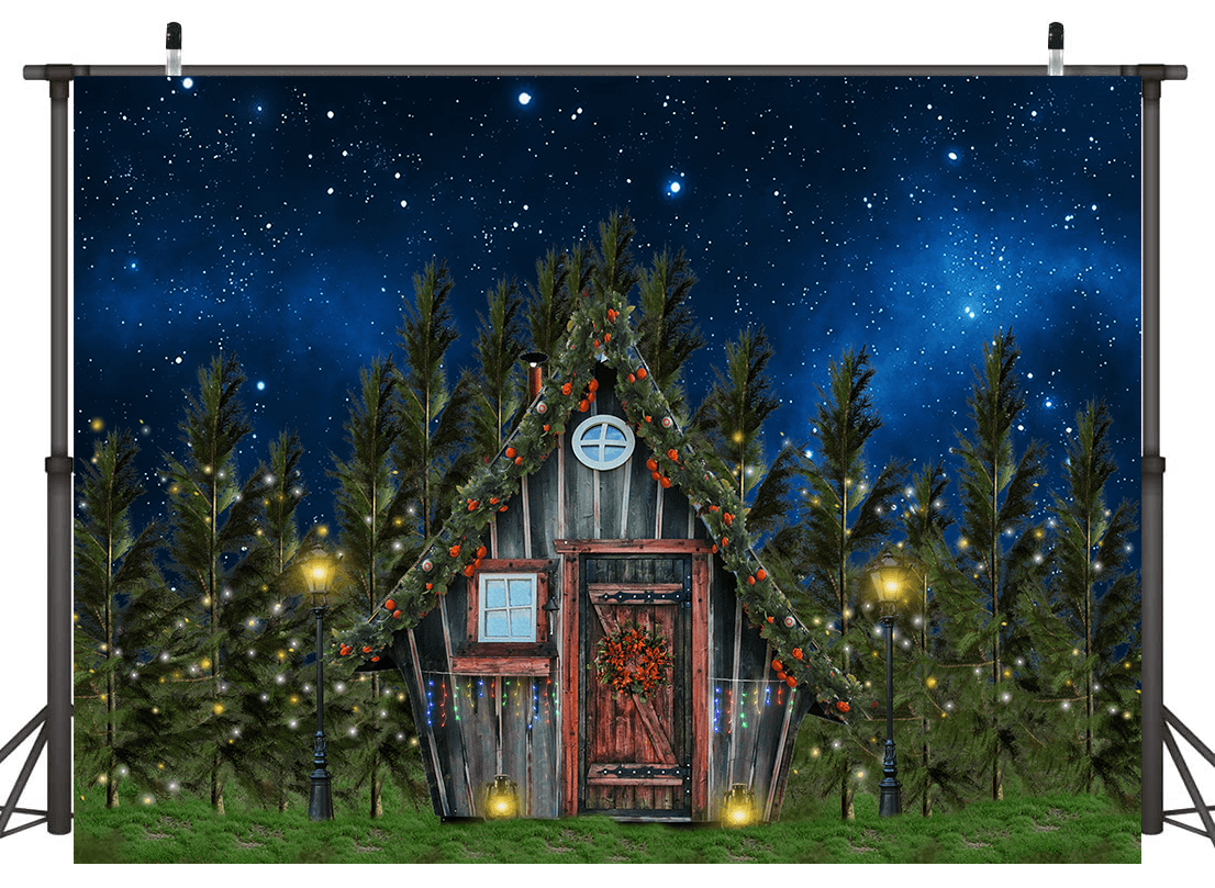Merry Christmas Wintry Village Backdrop for Photoshootings SBH0276