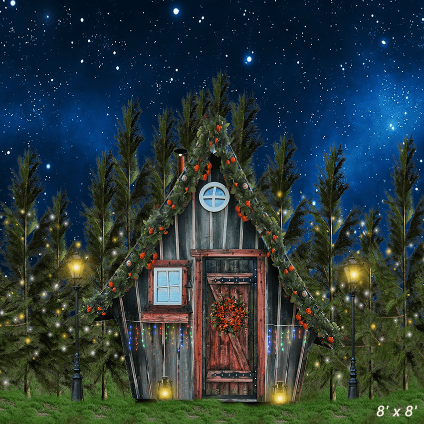 Merry Christmas Wintry Village Backdrop for Photoshootings SBH0276