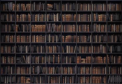 Vintage Dark Bookshelf  School Prom Backdrops