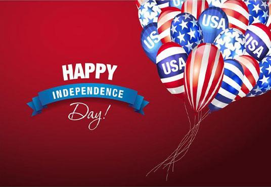 American Flag Balloons Backdrop Happy Independence Day