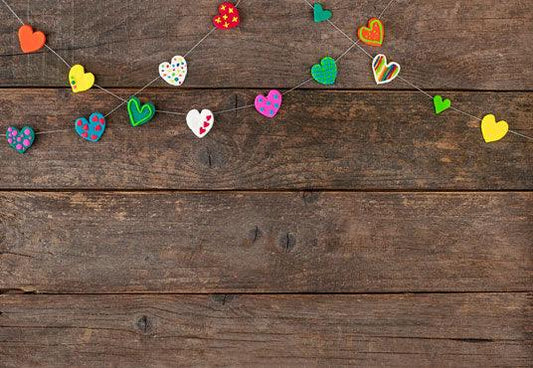 Brown Wooden Valentine Photo Backdrop