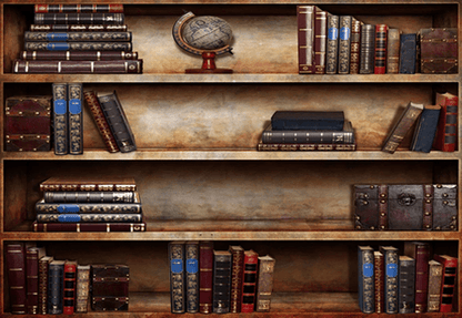 Vintage Bookshelf Backdrops for Party