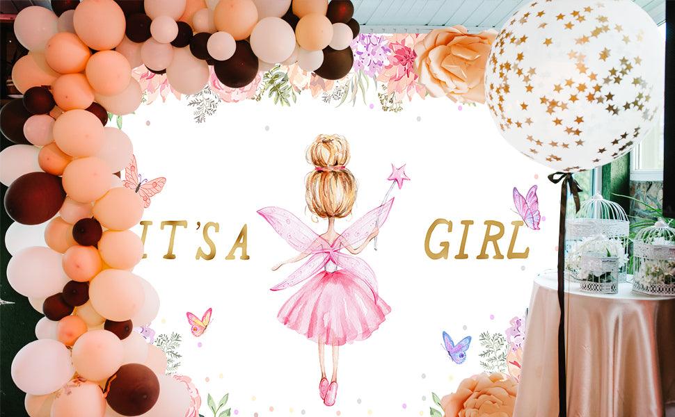 Angel Flower Girl Photography Backdrop for Baby Shower