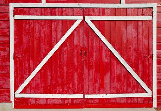 Symmetrical Red Wood Door Backdrops for Party Photography Background
