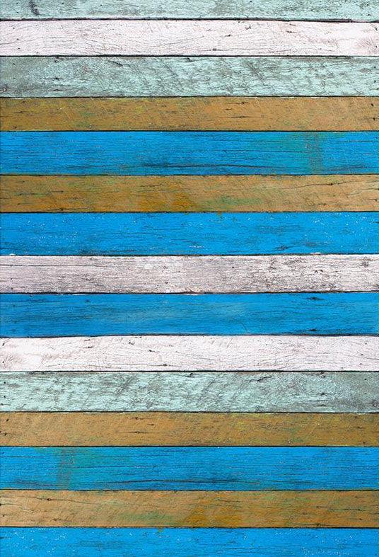 Unique Wood Floor Texture Blue Backdrop for Photography
