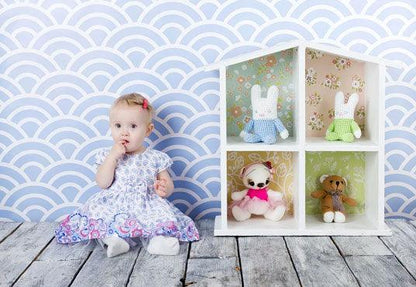 Baby Stripes Wood Floor Backdrop for Studio