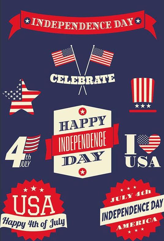 Painted American Flag Pattern For Celebrate Independence Day Backdrop