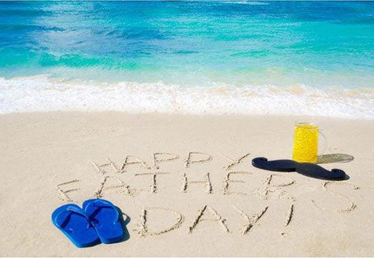 Blue Sea And Beach Backdrop for Father's Day Seaside Photography Background