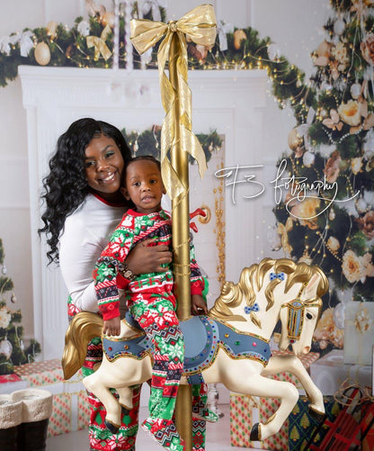 Christmas White Brick Fireplace Wood Floor Photography Backdrop