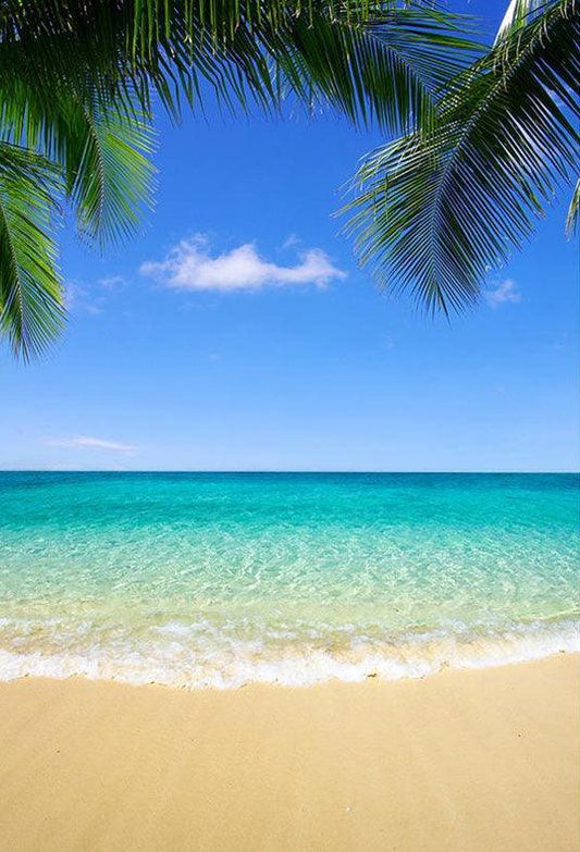 Blue Sea And Sand Beach Backdrop For Summer Seaside Scenery Photography