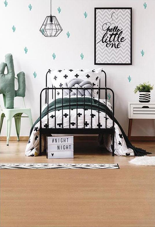 Hello Little One Bed Room Background  Photography Backdrops