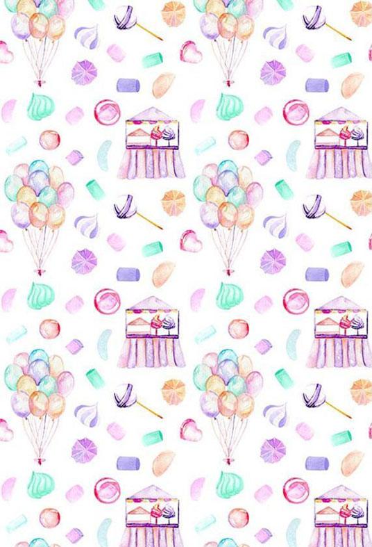 Custom Step and Repeat Colorful Air Balloons Backdrop for Photography