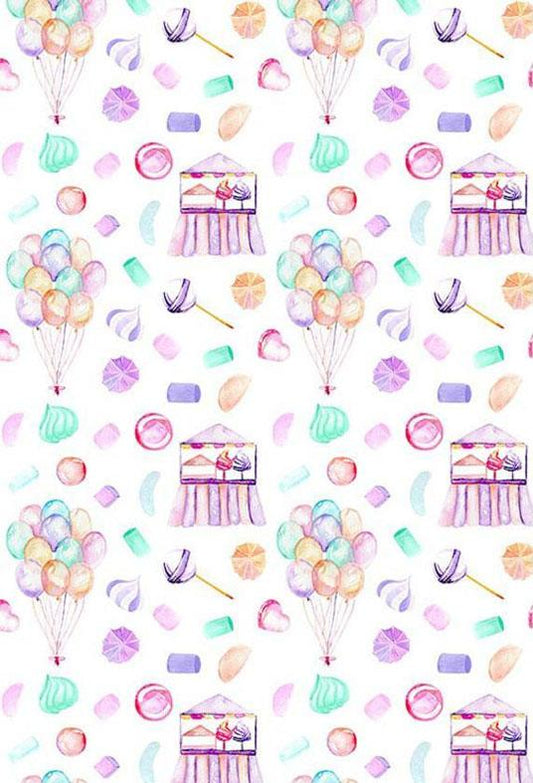 Custom Step and Repeat Colorful Air Balloons Backdrop for Photography