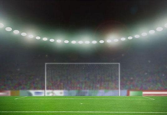 Sports Green Grassland Bright Lights  Background Soccer Field Photography Backdrop