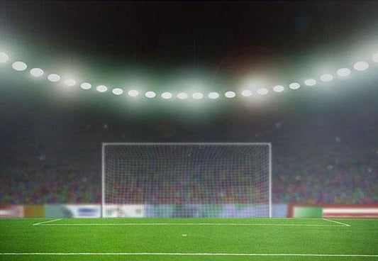 Sports Green Grassland Bright Lights  Background Soccer Field Photography Backdrop
