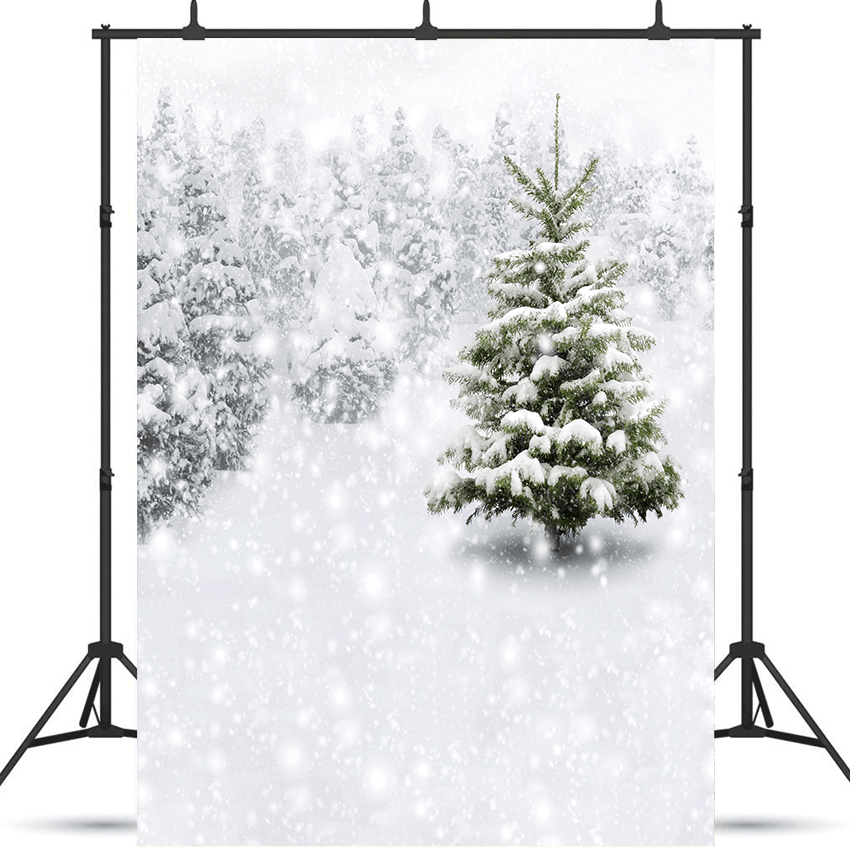 Winter Forest With Snowy Fir Trees  Backdrops for Photography SBH0303