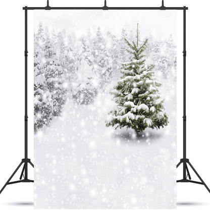 Winter Forest With Snowy Fir Trees  Backdrops for Photography SBH0303