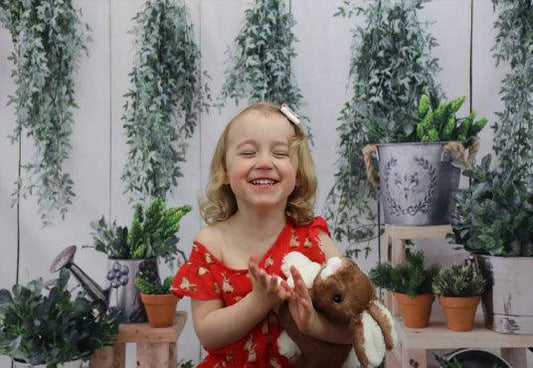 Spring Garden White Wooden Photography Backdrops for Easter