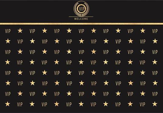 Black Gold VIP Background Shiny Stars Photo Backdrops