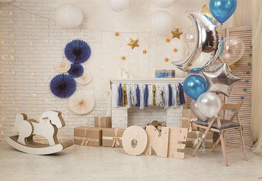 1st Birthday Brick Wall Photo Backdrop