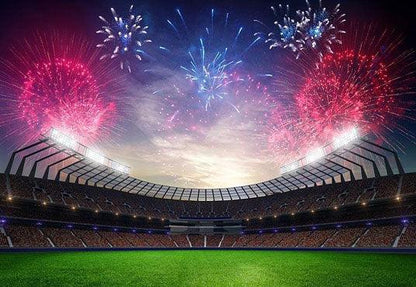 Stadium With Fireworks Backdrop Football Field Background