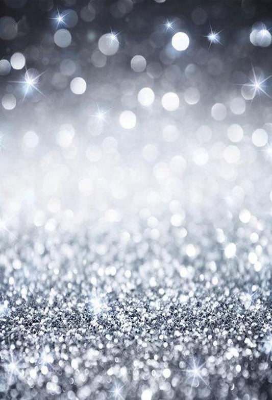 Light Silver Bokeh Sparkle Background Backdrop