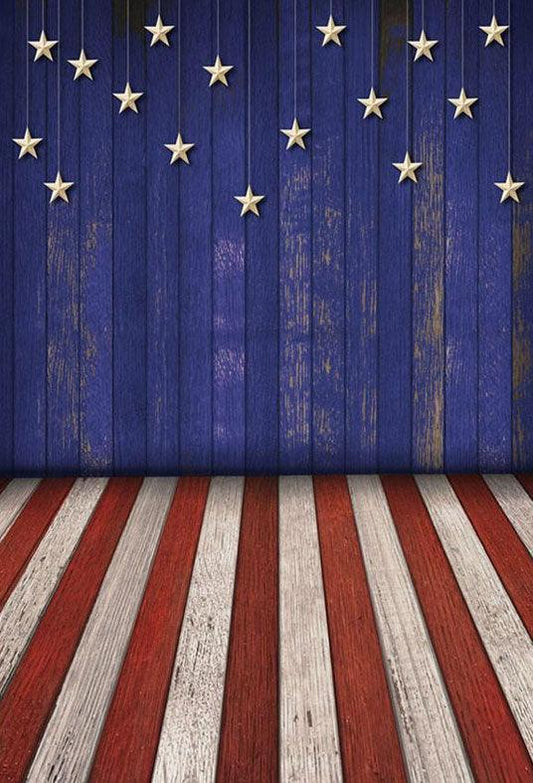 Wood Floor Backdrop America Flag Pattern Photography Background